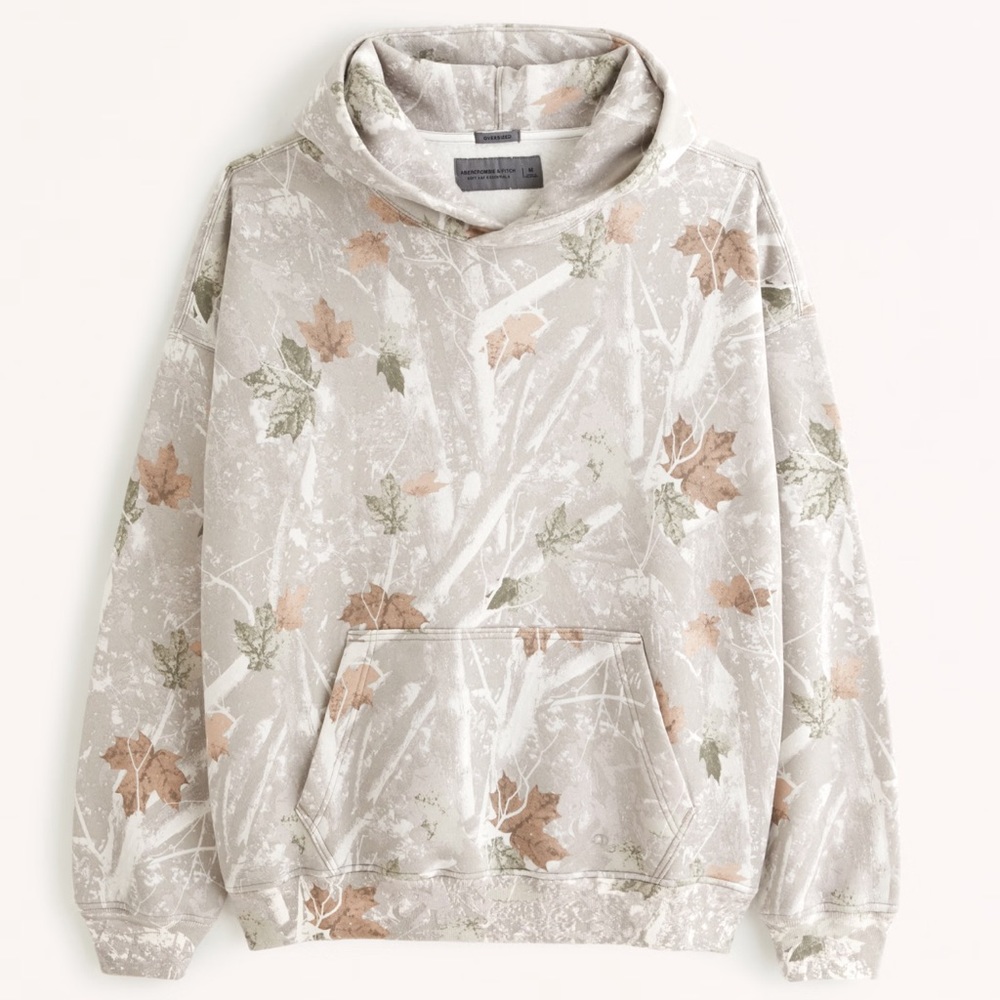 Abercrombie & Fitch Off-White Camo Essential Popover Hoodie